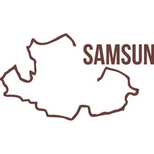 Samsun Harita Araba Sticker 17X17 cm Kahverengi