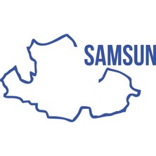 Samsun Harita Araba Sticker 17X17 cm Mavi