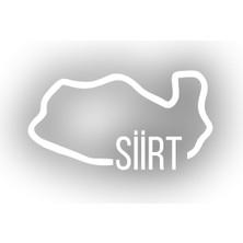 Siirt Harita Araba Sticker 17X17 cm Beyaz