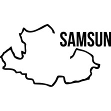 Samsun Harita Araba Sticker 17X17 cm Siyah