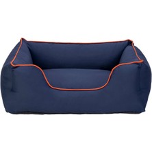 Alpha Köpek Yatağı Lacivert W Turuncu Biye M 80X65CM Drstr