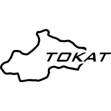 Tokat Harita Araba Sticker 17X17 cm Siyah