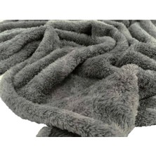 Wellsoft Bebek Battaniyesi Peluş Battaniye Kedi Köpek Evcil Hayvan Battaniyesi Gri Renk