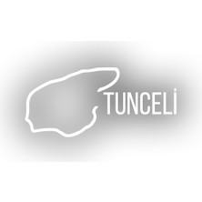 Tunceli Harita Araba Sticker 17X17 cm Beyaz