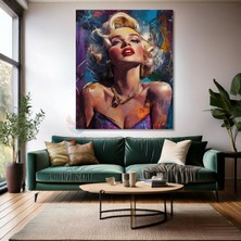 Marilyn Monroe Özel Tasarım Kanvas Tablo Modern Renkli  Salon Dekoru
