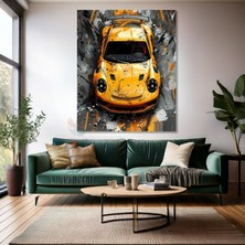 Sarı Spor Araba Görseli Kanvas Tablo Araç Tablosu Genç Odası Dekoru