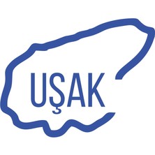 Uşak Harita Araba Sticker 17X17 cm Mavi