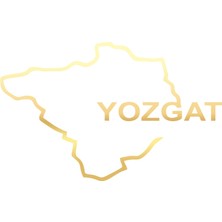 Yozgat Harita Araba Sticker 17X17 cm Gold