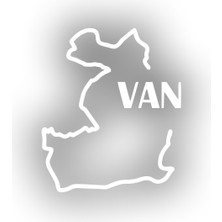 Van Harita Araba Sticker 17X17 cm Beyaz