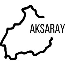 Aksaray Harita Araba Sticker 17X17 cm Siyah
