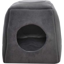 Antrasit Gri Üç Fonksiyonlu Kedi Köpek Yatağı Yuvası