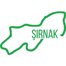 Şırnak Harita Araba Sticker 17X17 cm Yeşil