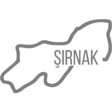 Şırnak Harita Araba Sticker 17X17 cm Gri