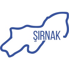 Şırnak Harita Araba Sticker 17X17 cm Mavi