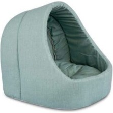 Kedi Köpek Yatağı Kedi Yuvası Yıkanabilir Minderli Kedi Evi-Turkuaz