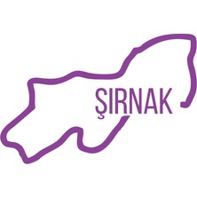 Şırnak Harita Araba Sticker 17X17 cm Mor