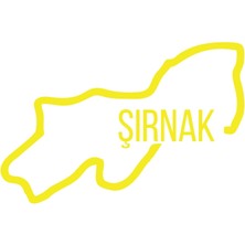 Şırnak Harita Araba Sticker 17X17 cm Sarı