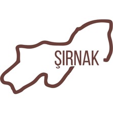Şırnak Harita Araba Sticker 17X17 cm Kahverengi