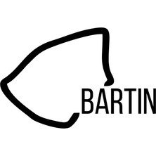Bartın Harita Araba Sticker 17X17 cm Siyah