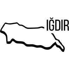 Iğdır Harita Araba Sticker 17X17 cm Siyah