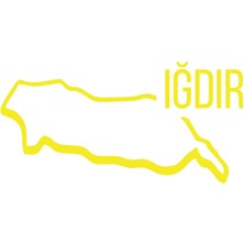 Iğdır Harita Araba Sticker 17X17 cm Sarı