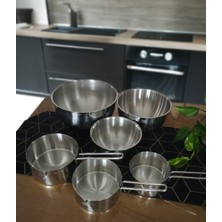 3'lü Çelik Kase ve Kaçerola Set 6 Parça