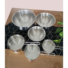 3'lü Çelik Kase ve Kaçerola Set 6 Parça