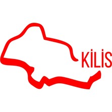 Kilis Harita Araba Sticker 17X17 cm Kırmızı