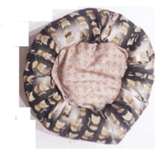 UltraNova Yumuşak ve konforlu kedi deseni simit yatak, ekru renk, 55 cm yüksekliğinde