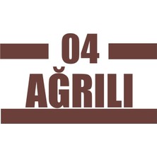 04 Ağrılı Araba Sticker 17X17 cm Kahverengi