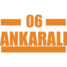 06 Ankaralı Araba Sticker 17X17 cm Turuncu