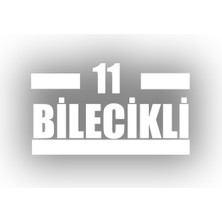 11 Bilecikli Araba Sticker 17X17 cm Beyaz