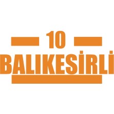 10 Balıkesirli Araba Sticker 17X17 cm Turuncu