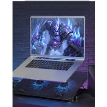 Plentiful Iki Fanlı Işıklı Telefon Standlı  15"-17" Pro Standlı Notebook Soğutucu
