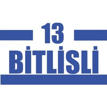 13 Bitlisli Araba Sticker 17X17 cm Mavi