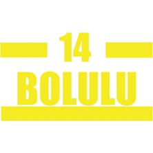 14 Bolulu Araba Sticker 17X17 cm Sarı