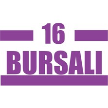 16 Bursalı Araba Sticker 17X17 cm Mor
