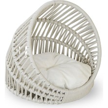 UltraNova Yumuşak ve şık krem renkli kediniz için konforlu ev yatağı, 48 cm yüksekliğinde