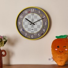 Klik Slim Ralli Çocuk Odası Duvar Saati -Sarı - 30 cm