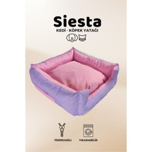 UltraNova Mor ve pembe renkli, su ve tüy geçirmez, fermuarlı yastık yatak 55x60x23 cm