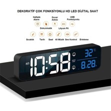 Plentiful Hd LED Ekranlı Aynalı Elektronik Saat Alarm Sıcaklık Tarih Dijital Masa Saati