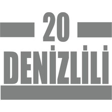 20 Denizlili Araba Sticker 17X17 cm Gri