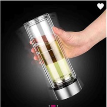 Digital Sıcaklık Göstergeli Cam Termos Korumalı Kılıflı 500 ml