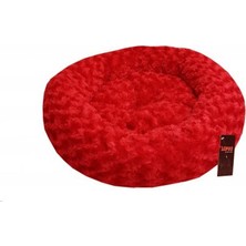 UltraNova Kedi ve köpekler için şirin kırmızı simit tarzı rahat yatak
