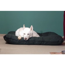 UltraNova Yıkanabilir Köpek Minderi, Su Geçirmez Kumaş, Fermuarlı, 120x100, Simit Yatak, 15 cm, Lacivert