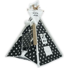 UltraNova XL Siyah Kedi ve Köpek Çadırı, Rahat ve Güvenli Oyun Alanı, Ev Tipi, 100 cm yüksek