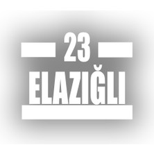 23 Elazığlı Araba Sticker 17X17 cm Beyaz