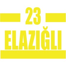 23 Elazığlı Araba Sticker 17X17 cm Sarı