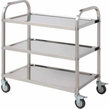 Üç Katlı Servis Arabası | Üç Raflı Servis Arabası | Çelik Otel Restoran Servis Arabası