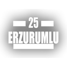 25 Erzurumlu Araba Sticker 17X17 cm Beyaz